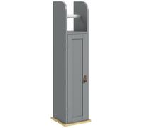 kleankin Mueble de sala de baño soporte papel higiénico con armario y estantes ajustables 20 x 20 x 80 cm gris