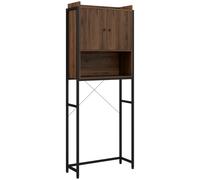 kleankin Mueble estante encima estante de baño armario 2 puertas y nicho 68x25,5x172,5 cm Marrón Negro Aosom España
