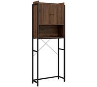 kleankin Mueble estante encima estante de baño armario 2 puertas y nicho 68x25,5x172,5 cm Marrón Negro Aosom España