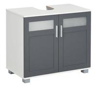 kleankin Mueble para Debajo del Lavabo con 2 Puertas de Vidrio Templado 69x35x59 cm Blanco Espacioso y Moderno Aosom España