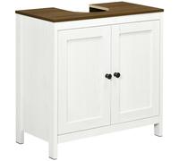 kleankin Mueble bajo lavabo Armario 2 puertas enmarcadas Estante ajustable 60x30x60 cm Blanco