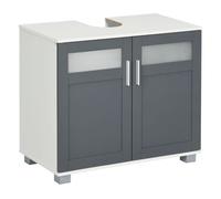 kleankin Mueble para Debajo del Lavabo con 2 Puertas de Vidrio Templado 69x35x59 cm Blanco Espacioso y Moderno Aosom España