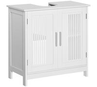 kleankin Mueble para Debajo del Lavabo Armario Baño de Madera con 2 Puertas Ventiladas y Estante Ajustable Interior 60x30x60 cm Blanco Aosom España