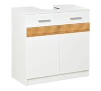 kleankin Mueble para Debajo del Lavabo Armario de Suelo de Madera con 2 Puertas y Estante Interior Estilo Moderno 60x30x60,5 cm Blanco Aosom España
