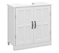 Kleankin mueble para debajo del lavabo armario de baño bajo lavabo con puerta doble y estante ajustable carga 20 kg 60x30x60 cm blanco 60 cm
