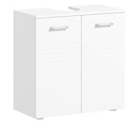 kleankin Mueble para Debajo del Lavabo Armario de Madera con 2 Puertas y Estante Interior Ajustable Estilo Moderno 60x30x62,5 cm Blanco Aosom España