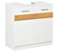 kleankin Mueble para Debajo del Lavabo Armario de Suelo de Madera con 2 Puertas y Estante Interior Estilo Moderno 60x30x60,5 cm Blanco Aosom España