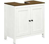 kleankin Mueble para Debajo del Lavabo Armario Bajo con 2 Puertas Enmarcadas y Estante Ajustable 60x30x60 cm Blanco Aosom España