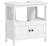 Kleankin mueble para debajo del lavabo con 2 puertas y estante abierto mueble lavabo con pie moderno carga 30 kg 60x30x60 cm blanco 30 cm