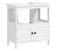 Kleankin mueble para debajo del lavabo con 2 puertas y estante abierto mueble lavabo con pie moderno carga 30 kg 60x30x60 cm blanco 30 cm