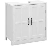 kleankin Mueble para Debajo del Lavabo de Baño Armario de Baño con Puerta Doble y Estante Ajustable 60x30x60 cm Resistente hasta 20 kg Aosom España