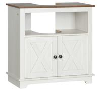 kleankin Mueble bajo lavabo de madera 2 puertas 60x30x60 cm Blanco Aosom España
