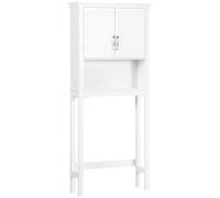 kleankin Mueble sobre Inodoro Armario Alto para Lavadora con 2 Puertas Balda Ajustable y 1 Estante 71x20,5x165 cm Blanco Aosom España