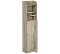 kleankin Portarrollos de Papel Higiénico con Armario para Baño con Estante Interior Ajustable 23x18x100 cm Gris Aosom España