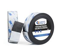 KLEBASTO Cinta magnética autoadhesiva, 1,5 mm de grosor, tira magnética autoadhesiva, con fuerte adhesivo 3M para cocina, escuela y oficina (10 mm x 6 m)