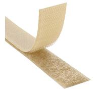 KLEBESHOP24 Cinta de gancho y lazo autoadhesiva, hook y loop/beige, 20 mm x 3 m