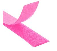 KLEBESHOP24 Cinta de gancho y lazo autoadhesiva, hook y loop/rosa neón, 20 mm x 3 m