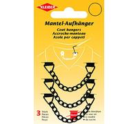 Kleiber Colgantes de Abrigo Juego de 3 Perchas de Metal para Coser en Color Negro, 10x1x0.5 cm, 3 Pack