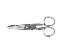 Klein Tools 2100-7 | Tijeras de electricista niqueladas | Muescas 0,91 y 0,26 mm² | Hoja dentada | Rascador y lima integrados | Acero resistente | 13,3 cm