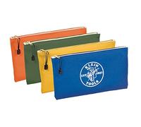 Klein Tools 5140 | Juego 4 bolsas lona No. 10 con cremallera | Colores surtidos | Cremalleras latón robustas | 31,8 × 17,8 × 1,8 cm | Para herramientas y accesorios