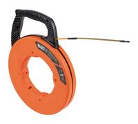 Klein Tools 56351 - Cinta pasacables eléctricos no conductora, extractor de alambre de fibra de vidrio con guía de acero, caja optimizada, 30,5 m x 0,5 cm