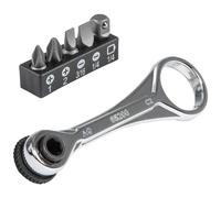 KLEIN TOOLS 65200 | Juego cricquet mini perfil fino 5 piezas | Adaptador y puntas incluidas | Perfecto para espacios reducidos | Construcción acero resistente