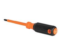 Klein Tools 6834INS Destornillador aislado, destornillador de punta Phillips #2 de 1000 V con vástago de 4 pulgadas, punta idente, mango de agarre acolchado