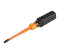 Klein Tools 6934INS - Destornillador aislado de punta delgada de 1000 V, vástago redondo de 4 pulgadas, 2 puntas Phillips, mango de agarre acolchado
