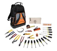 Klein Tools El kit de herramientas manuales 80028 incluye alicates, destornilladores, destornilladores de tuercas, mochila y más herramientas para el lugar de trabajo, 28 piezas