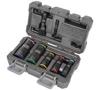 Klein Tools Juego de llaves de impacto - 5 enchufes, adaptadores hexagonales de 1/4 pulgadas y cuadrados de 1/2 pulgada, 7 piezas