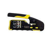 Klein Tools VDV226-110 | Pinza Crimpadora De Trinquete Pass Thru | Corta Pela Y Crimpa Cables Datos | RJ11 RJ12 RJ45 | Construccion De Acero Duradera