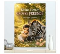Kleine Herzen GROSSE FREUNDE (hochwertiger Premium Wandkalender 2027 DIN A2 hoch), Kunstdruck in Hochglanz: Herzerwärmende Tierfreundschaft