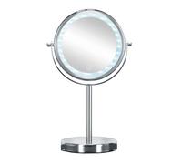 Kleine Wolke Bright Mirror Espejo Aumento Sobremesa 2 Caras LED, cromo, 17.5x12x29.5 cm