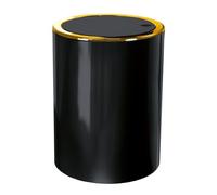 Kleine Wolke Cubo de basura para cosméticos Golden Clap, ABS, negro, cubo 5 L, cilíndrico