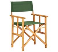 KLGBNCVE Silla de director de madera de acacia, plegable, color verde | Madera maciza de acacia, resistente a la intemperie, soporta hasta 110 kg, para playa y campo deportivo