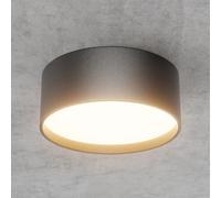 Klighten 24W LED Foco de techo Negro, Redondos Focos de superficie, Lampara Techo Moderno, Aplique Techo Interior Blanco Cálido 3000K, Plafón Focos Aluminio para Salón Baño, IP44, 1672LM, 60X150mm