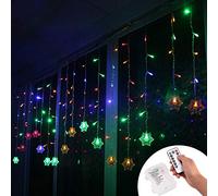 Klighten Cortina de Luces LED Decoración, 3.5 * 0.65M 96 LEDs Cortinas de Luz Impermeable, 8 Modos de Luz Perfecto Fiestas, Bodas, Casa, Jardín, Decoración Navidad, RGB