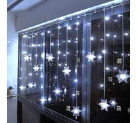 Klighten Cortina de Luces LED Decoración, 3.5 * 0.65M 96 LEDs Cortinas de Luz Impermeable, 8 Modos de Luz Perfecto Fiestas, Bodas, Casa, Jardín, Decoración Navidad, Blanco Frio