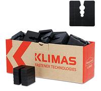 KLIMAS Espaciadores de plástico, 10 mm, 50 unidades, color negro, perfil de zócalo, pieza de compensación para tacos universales con 3 diámetros 6/8/10 mm, separadores de polietileno