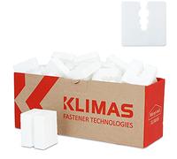 KLIMAS® Espaciadores de plástico, 15 mm, 50 unidades, color blanco, perfil de zócalo, pieza de compensación para tacos universales con 3 diámetros 6/8/10 mm, separadores de polietileno