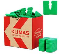 KLIMAS Espaciadores de plástico, 4 mm, 50 unidades, color verde, perfil de zócalo, pieza de compensación para tacos universales con 3 diámetros 6/8/10 mm de polietileno