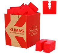 KLIMAS Juego de 50 espaciadores de plástico de 3 mm, 50 unidades, color rojo, perfiles de zócalo, riel de nivelación, pieza distanciadora para tacos universales con 3 diámetros de 6/8/10 mm de