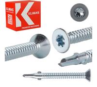 KLIMAS Tornillo de cabeza avellanada para madera sobre acero, 6,3 mm de diámetro x 60 mm de diámetro