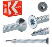 KLIMAS Tornillo de cabeza avellanada para madera sobre acero, Tornillos Roscachapas, 6,3 mm de diámetro x 70 mm de diámetro