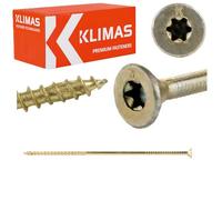 KLIMAS Tornillos de cabeza avellanada TX30, 100 unidades, 6,0 x 220 mm, todos los tamaños