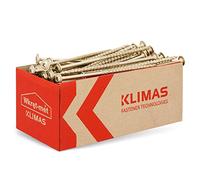 KLIMAS Tornillos de cabeza Torx para madera, 6,0 x 140 mm, 50 unidades, arandelas, tornillos de terraza, tornillos universales, para construcción de tejados, color amarillo