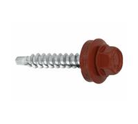 KLIMAS Tornillos para chapa trapezoidal, tornillos para techo, 4,8 x 55 mm, 200 unidades, RAL: 3009 (rojo oxidado)