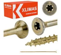 KLIMAS Tornillos para madera aglomerada (100 unidades, rosca parcial, galvanizados, 6 x 200 mm)