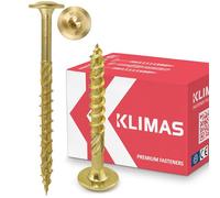 Klimas Tornillos para Madera - Tornillos de Cabeza -Tornillos Multiusos - Cabeza de Plato torx- para construcción de tejado - Pornillos autorroscantes - Screw - 6x50 mm 100 uds. WKCP