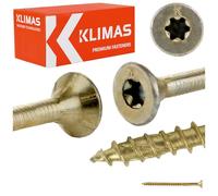 KLIMAS Tornillos Torx 4,0 x 60 mm, 250 unidades, cabeza avellanada para madera aglomerada, 03124060